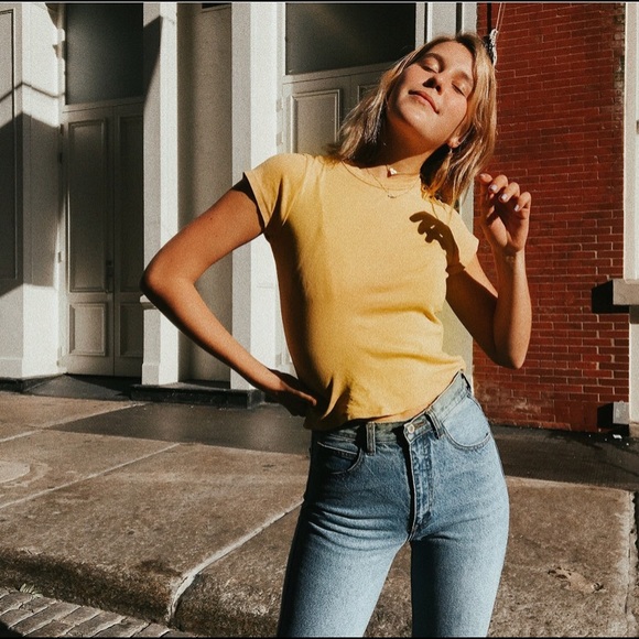 Brandy Melville Tops - NWOT mustard yellow hailie Top